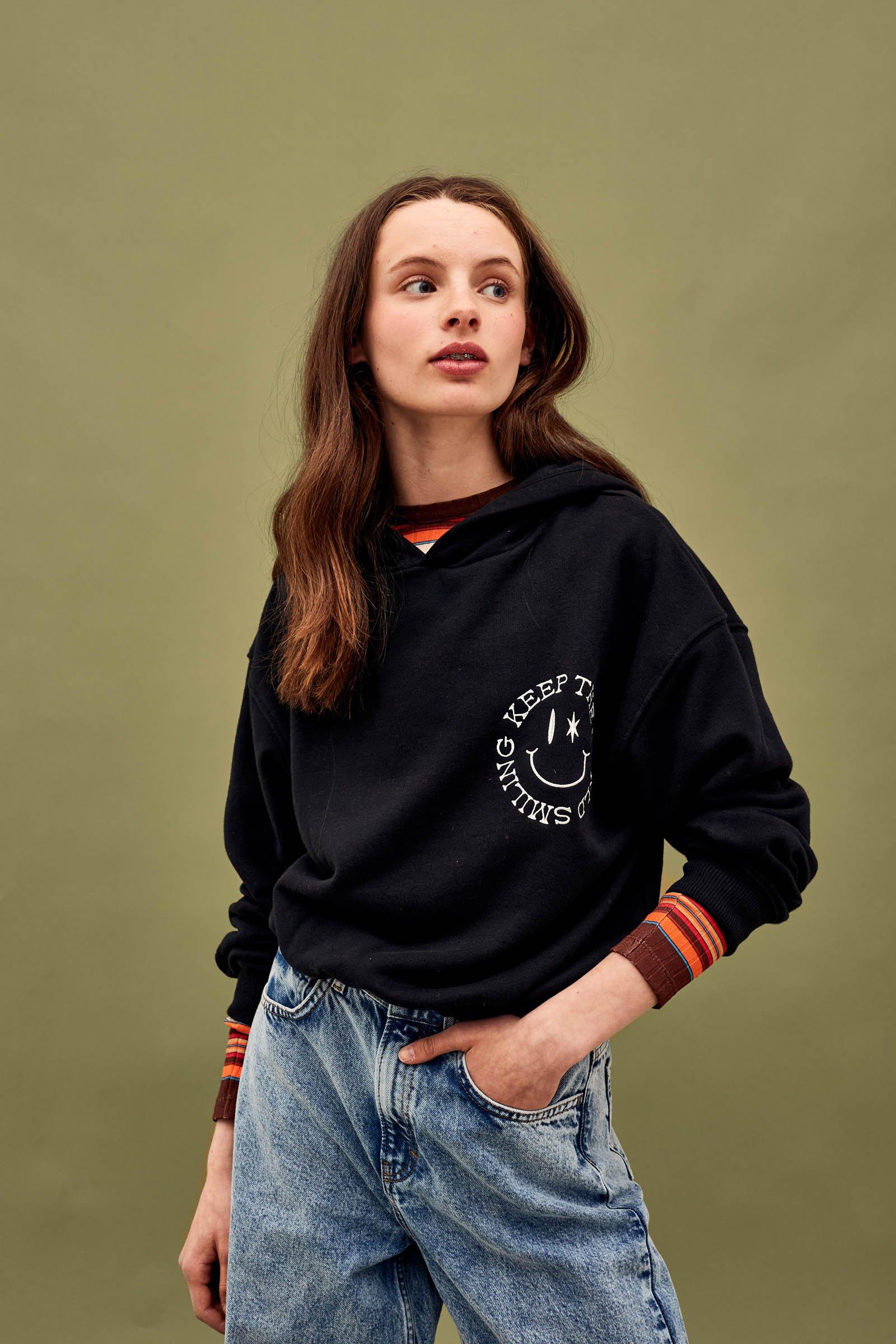 Zwarte sweater met capuchon hotsell